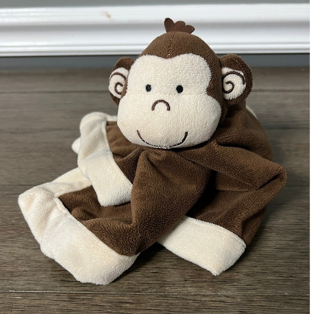 Tiddliwinks Safari Monkey Brown Fleece Nursery Lovey Security Blanket Plush Toy